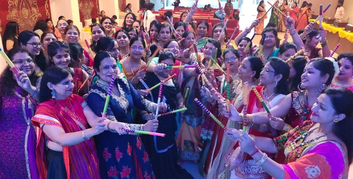 Women scattered in Garba