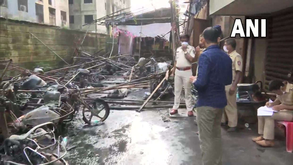 An unknown man set fire to 31 two wheelers parked outside housing society in Kurla Mumbai, police started investigation