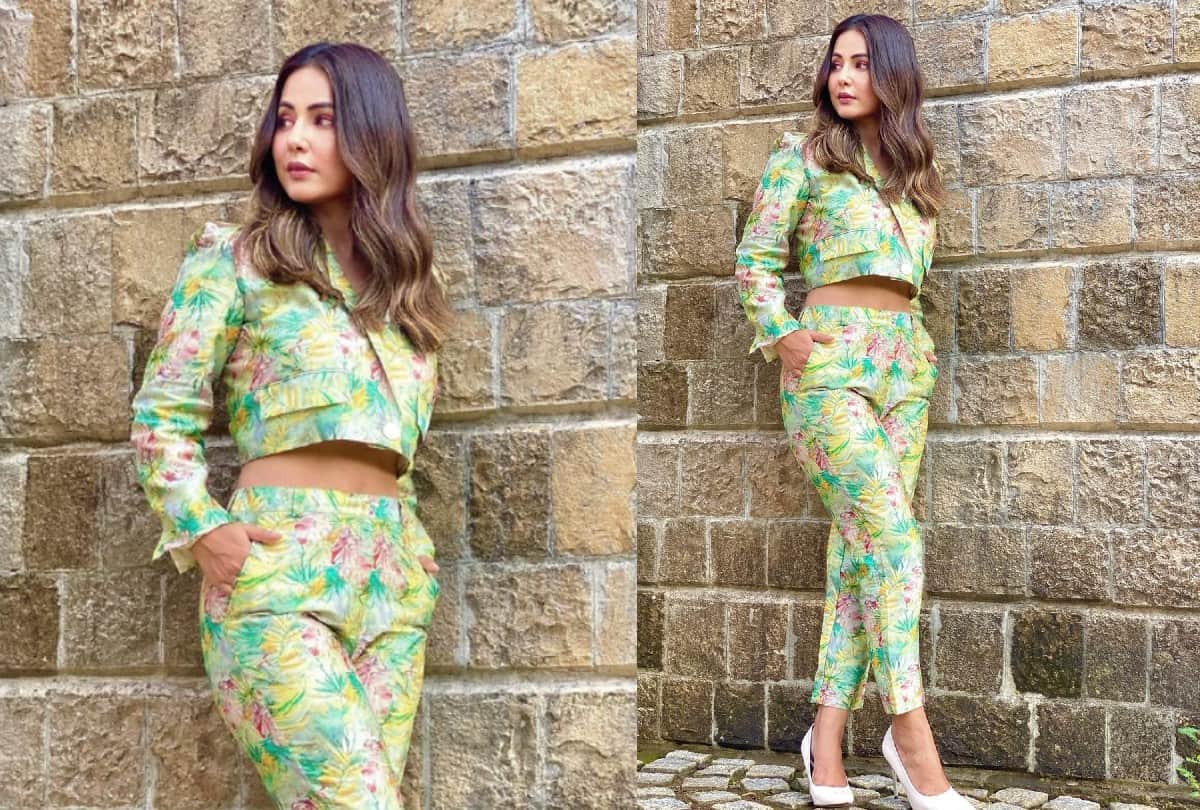 Hina Khan Floral Cropped jacket Pant Look To Stylish See Photos