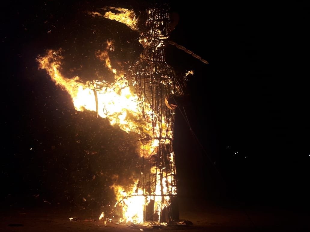 Ravana burnt to ashes in Grastonganj ground