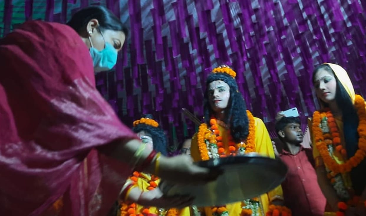 Union Minister celebrated Dussehra among loved ones