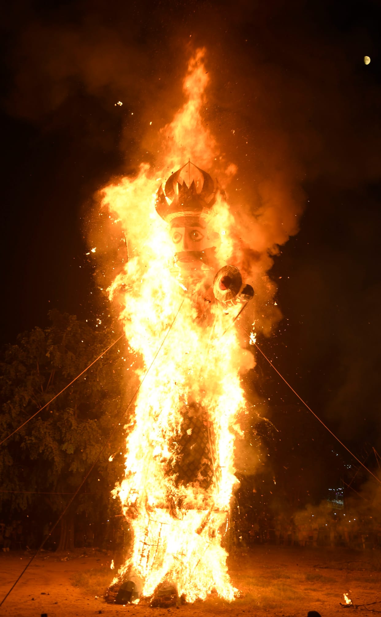 The orders of the administration were burnt with the effigy of Ravana