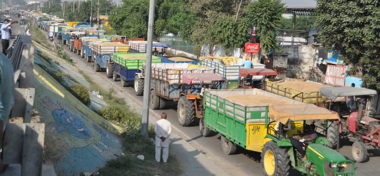 Lines of trolleys are not breaking, purchase of paddy will be closed tomorrow in Karnal Mandi