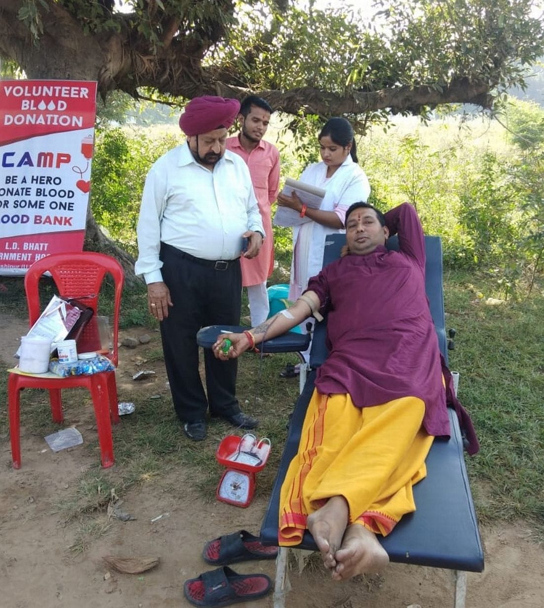 Awareness campaign launched to stop animal sacrifice, six people donated blood