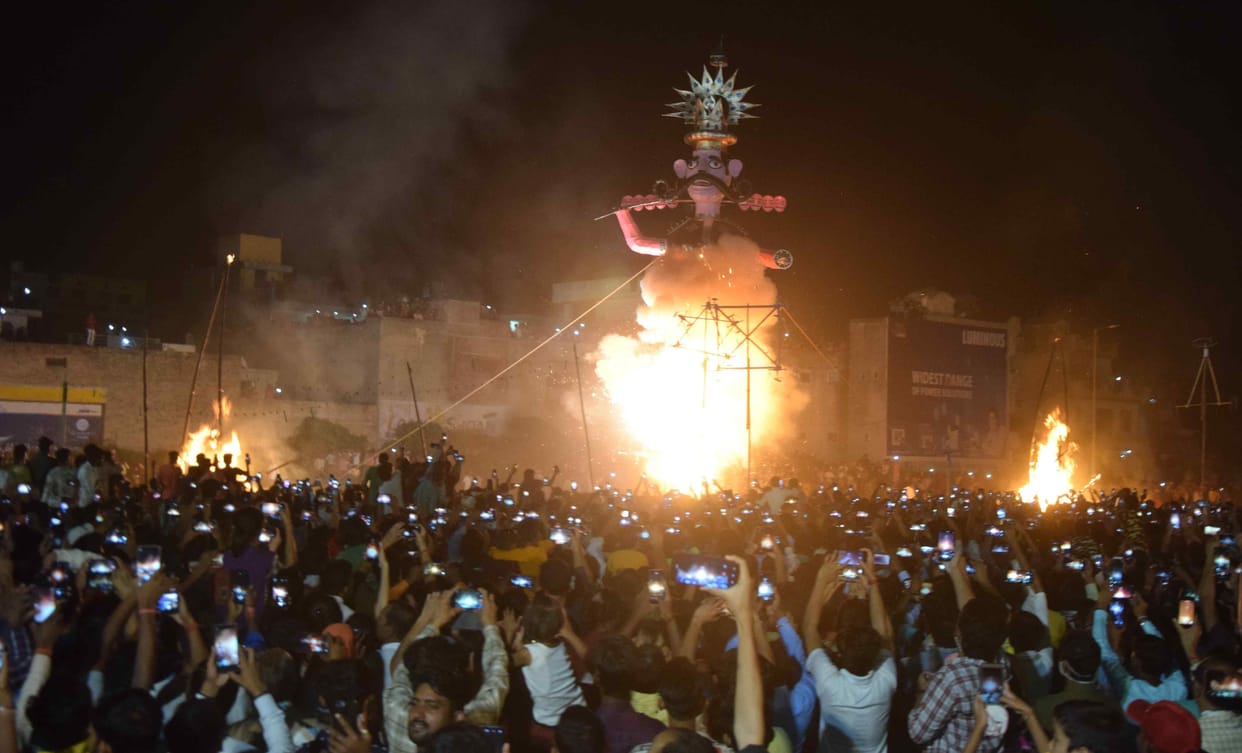 Burning of 200 feet effigies of Ravana, Kumbhakaran and Meghnad