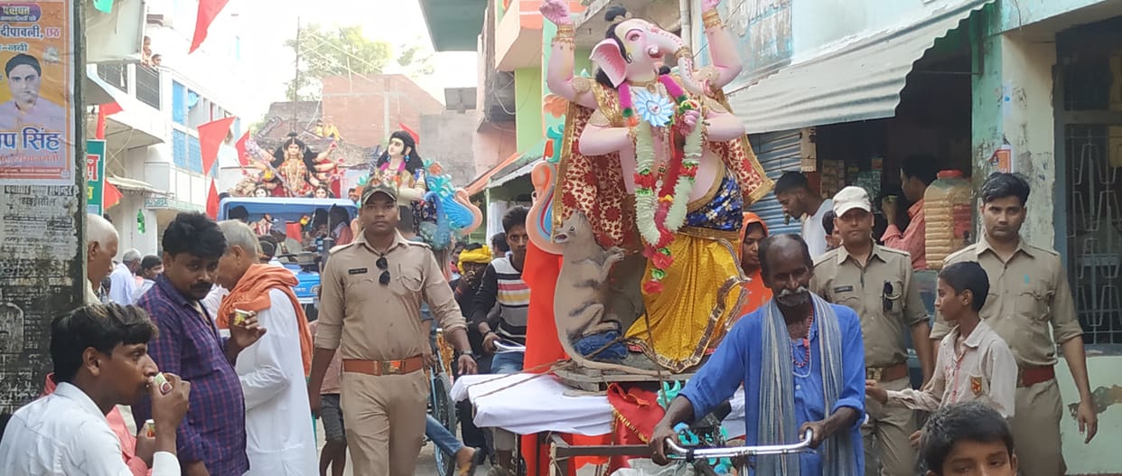 Immersion of the idol of Maa Durga at the marked places
