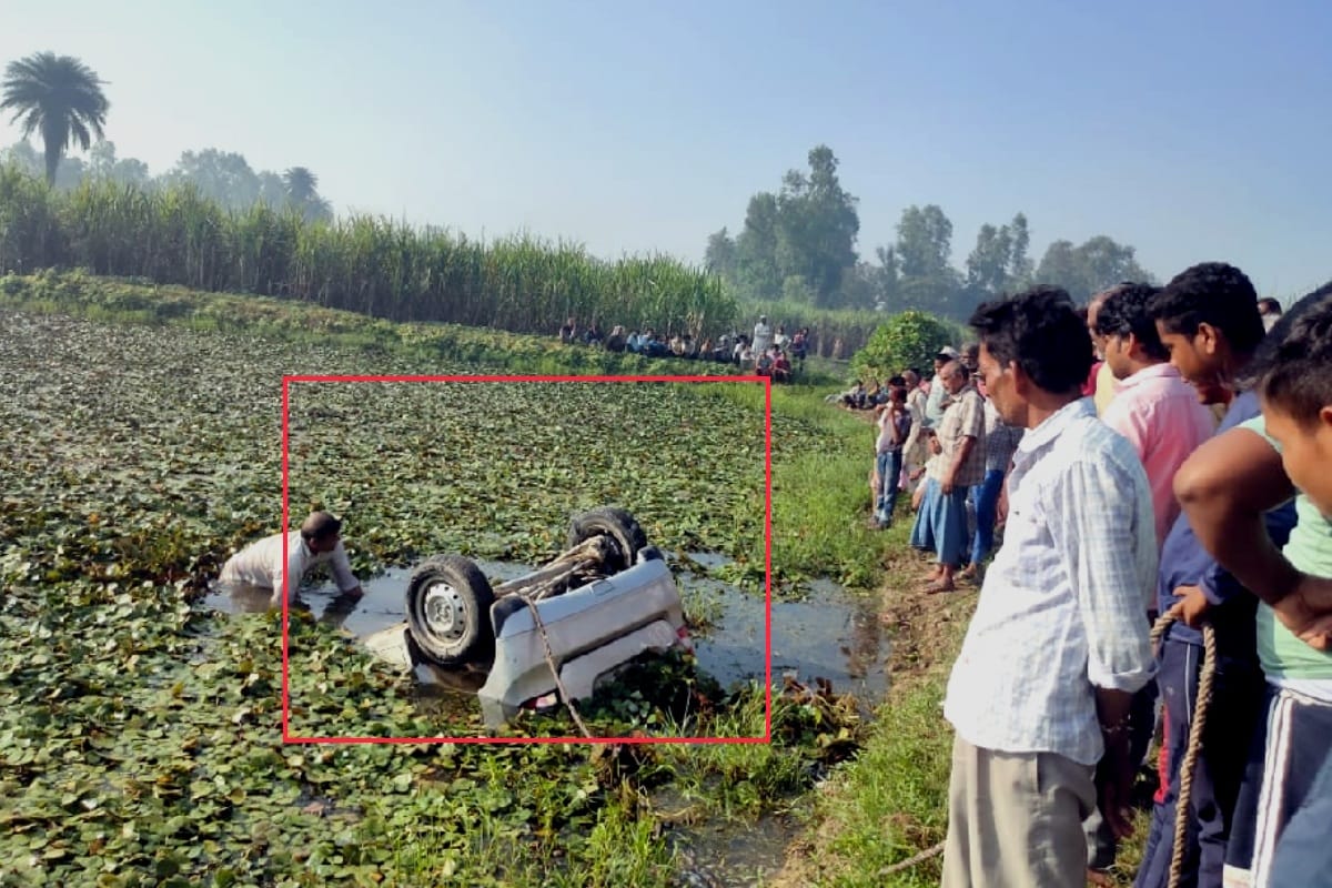 four friends died oin bijnor due to sank in a pond after taking a wrong turn on road