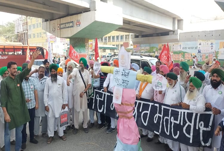 Farmers Protest in Punjab against Central Government in Lakhimpur Kheri Violence
