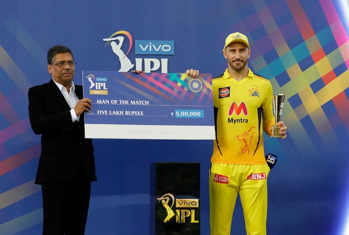 IPL 2021 Faf du Plessis 5th Overseas players winning Player of the Match in IPL final Ruturaj equals Robin Uthappa and Ambati Rayudu equals Kieron Pollard record