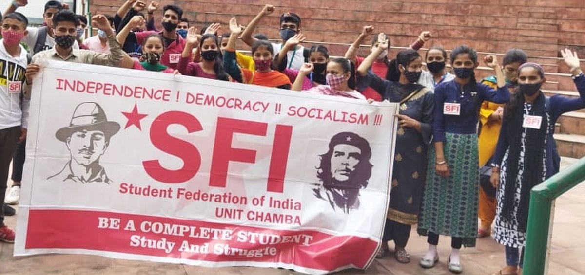SFI demonstrated in Chamba College