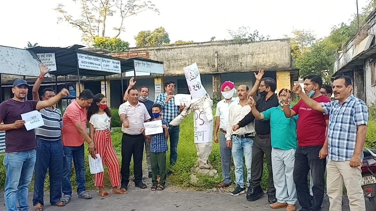 effigy of new pension scheme burnt