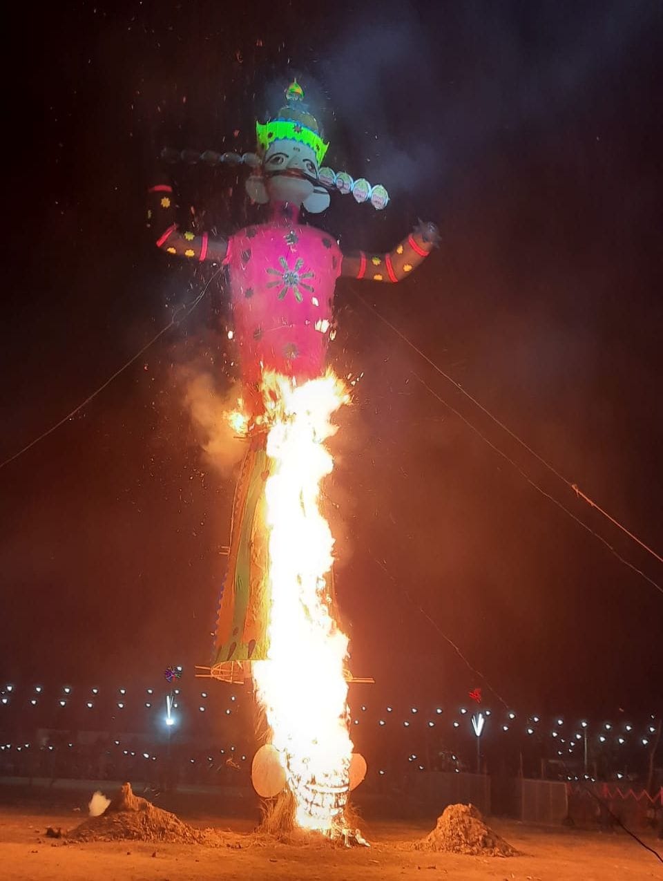 The arrogant Ravana ended as soon as Lord Rama's fire arrow was fired in the navel.