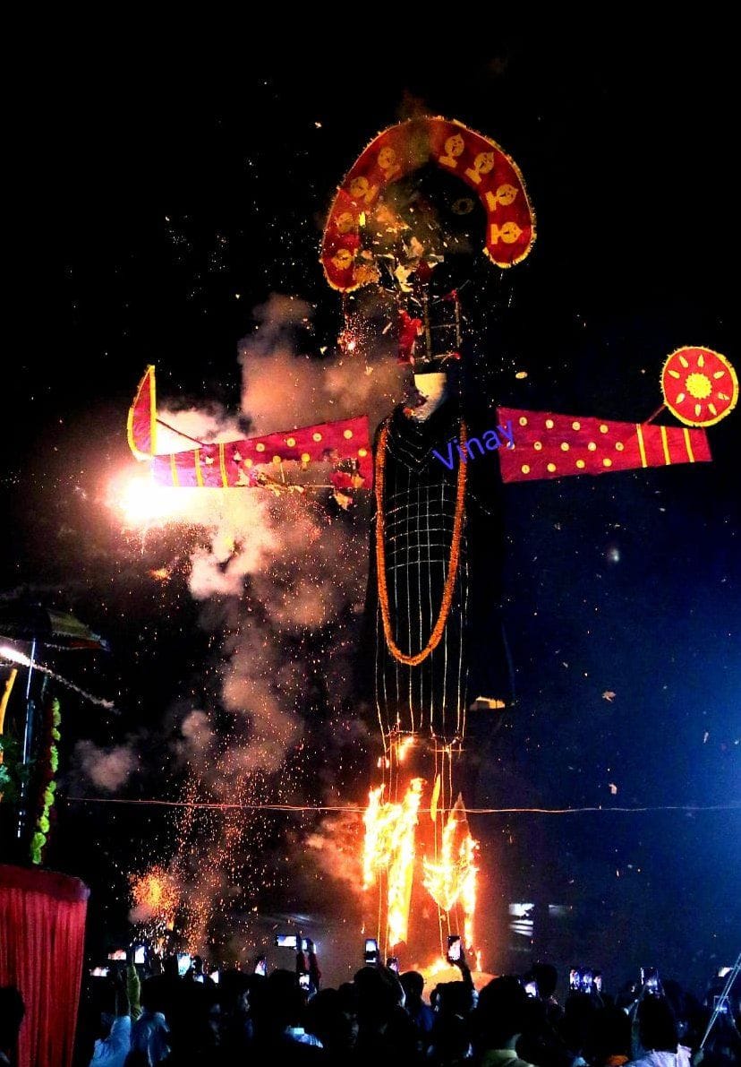 The arrogant Lankesh was burnt to ashes as soon as Ram's arrow was shot.