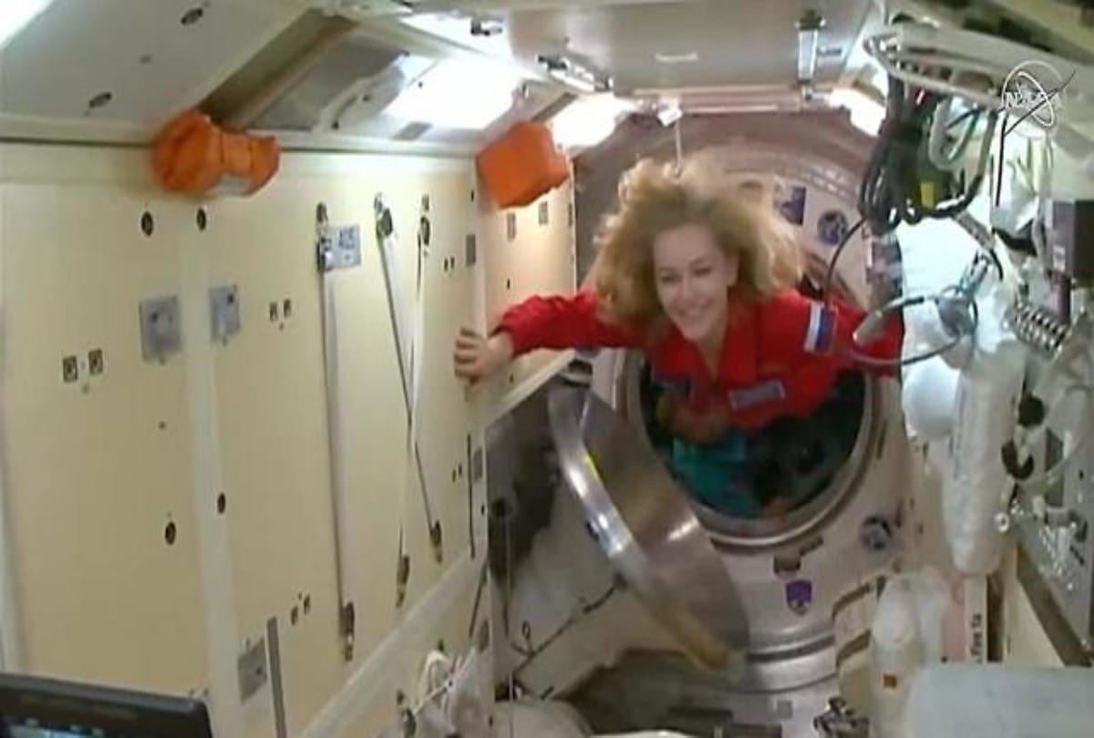 Historic: Challenge became the first film to be shot in space the Russian team returned to Earth after 12 days of shooting