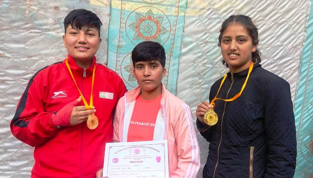 kinnaur and baga sarahan girls win medal  in state boxing chaipionship
