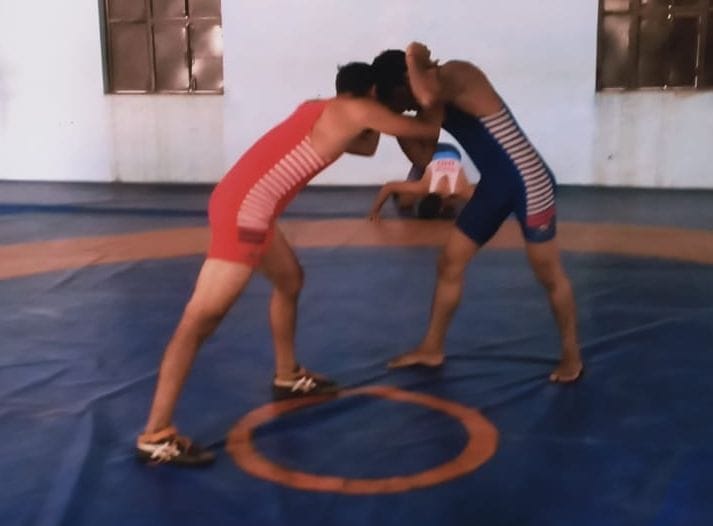 Trial held for district level senior wrestling competition