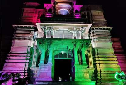 two temples of vrindavan will be illuminated by tiranga lights when India completes 100 crore vaccinations