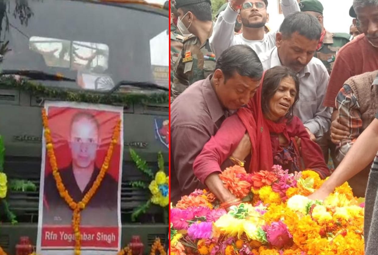 Uttarakhand News: martyr Rifleman yogambar singh dead body reached home, cremation today