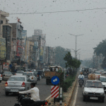 सिरसा में दिन के समय दिख रहा स्मॉग।