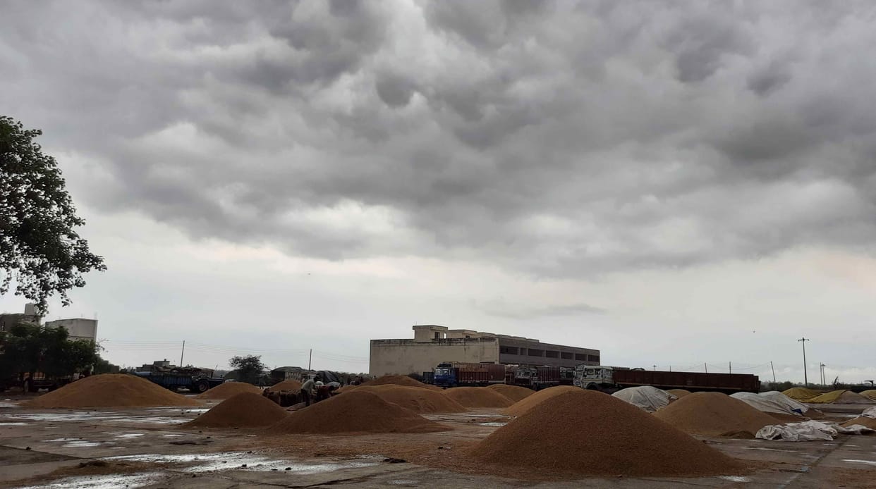The raindrops fell from the sky as tears came out of the eyes of the farmers