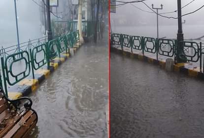Uttarakhand Weather Update: Naini Lake Overflow and Water Flow on Mall road in Nainital Photos