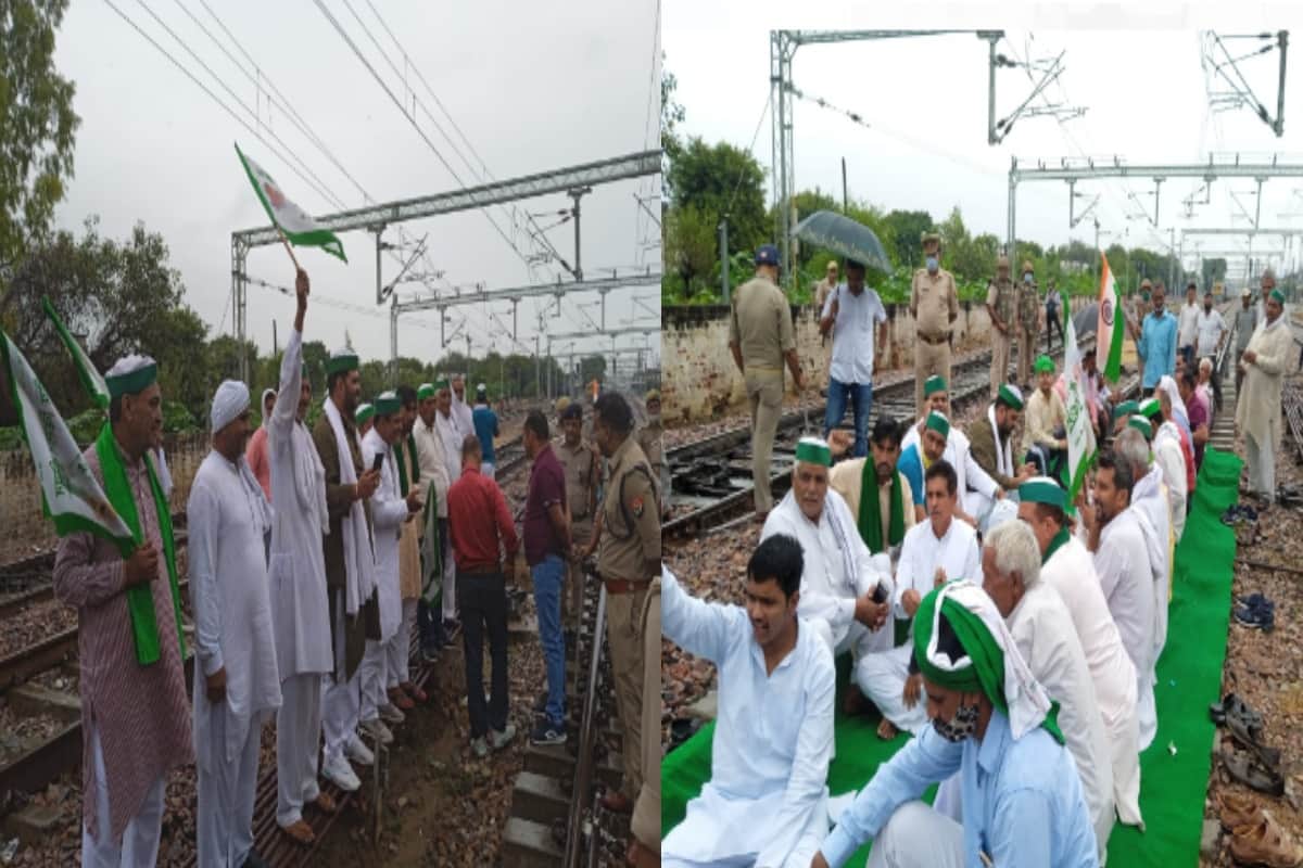 Farmers occupied railway track: Trains jammed in western UP, dozens of rails stopped