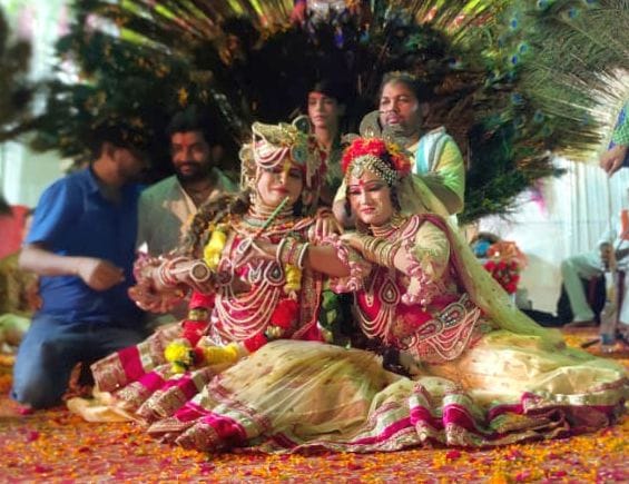 Devotees dance on the songs of Mata Rani