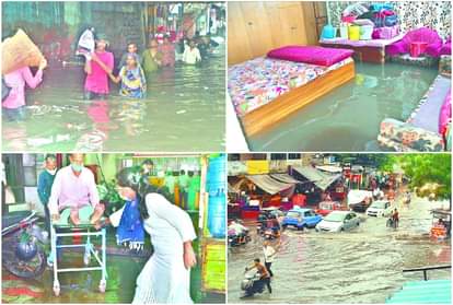waterlogging in many areas of Agra due to heavy rains