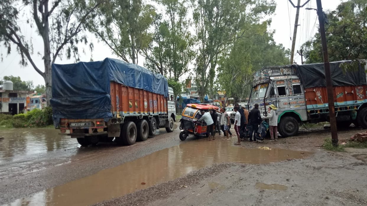 Incessant rain spoiled the condition of the roads