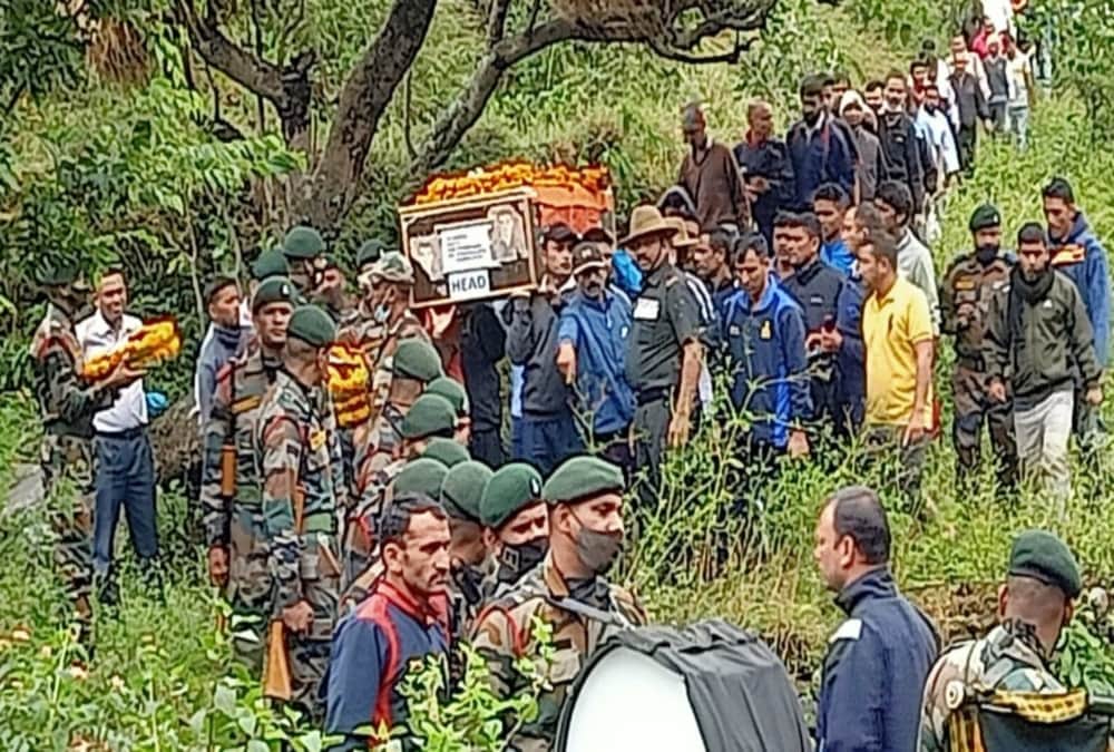 Jammu and Kashmir Encounter: Huge Crowd during Martyr Rajendra Singh Funeral in kotdwar Uttarakhand Photos