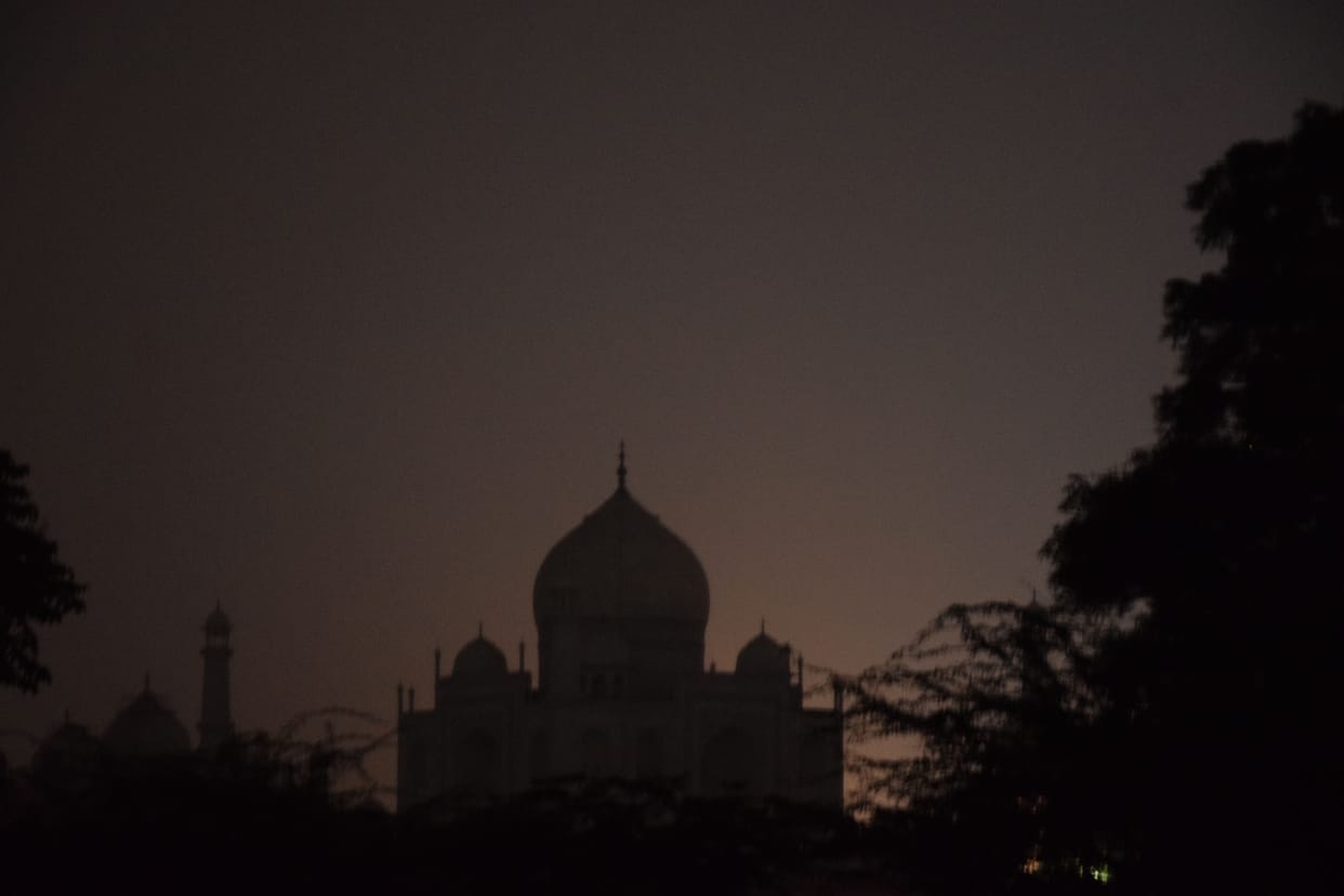 The rain stopped, the clouds parted and the Taj was seen in the flood light