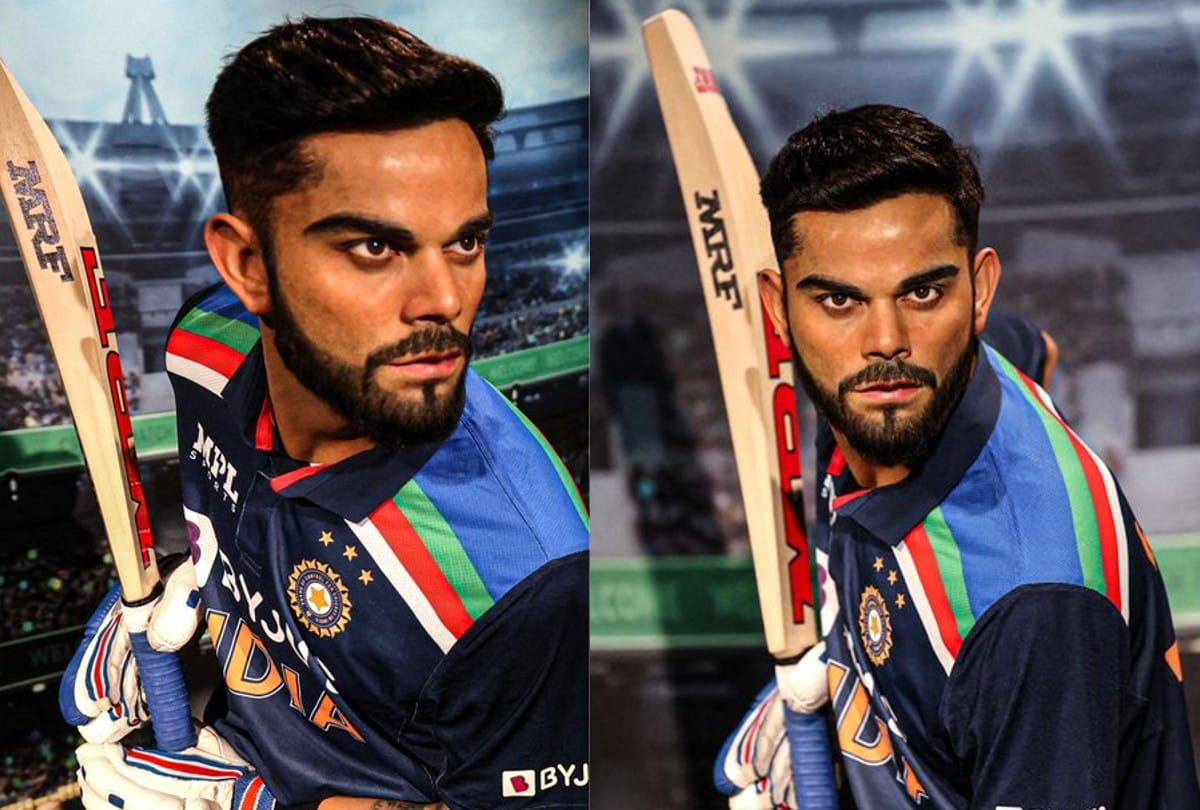 Virat Kohli new statue unveiled at madame Tussade musiam dubai