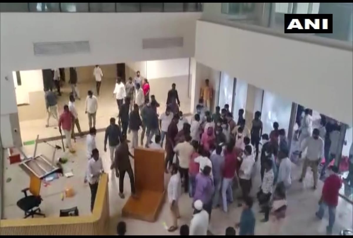 Ruckus for abusing CM: YSR Congress workers vandalized TDP office, attacked spokespersons house