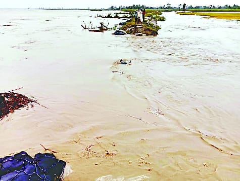 Due to strong current in Surajpur, the embankment was cut near forest number seven