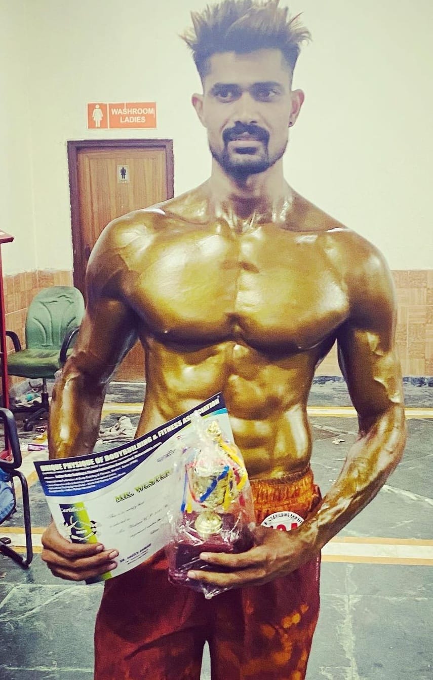 Deep Chauhan got 5th rank in bodybuilding competition