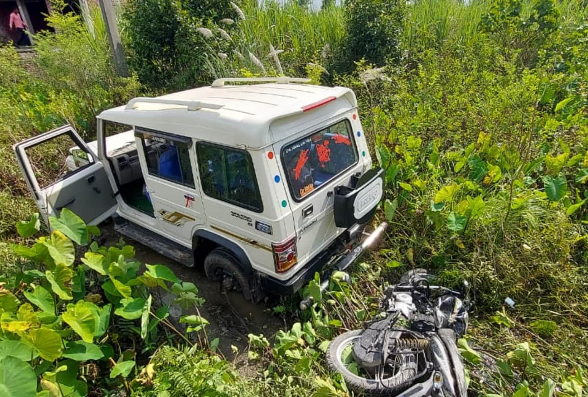 Big road accident Husband and wife killed and two people injured in Bolero collision in kushinagar