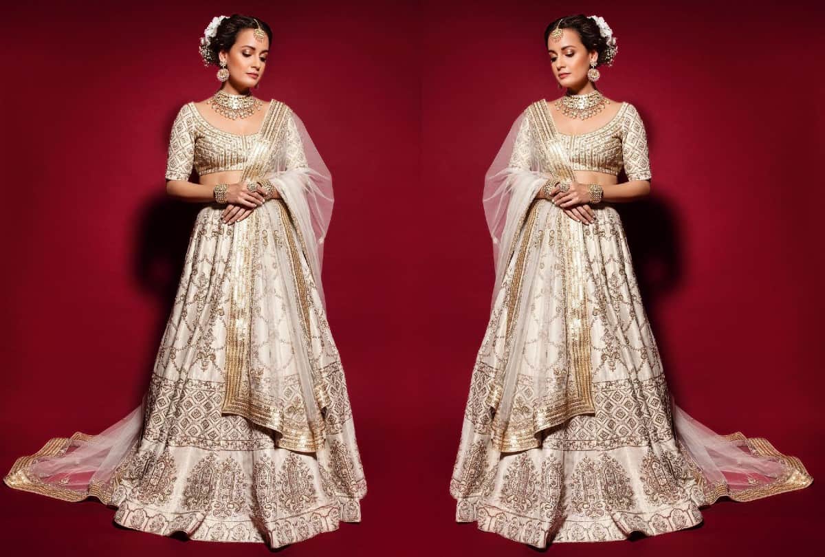 Diwali 2021 Fashion Dia Mirza white lehenga gives Graceful look