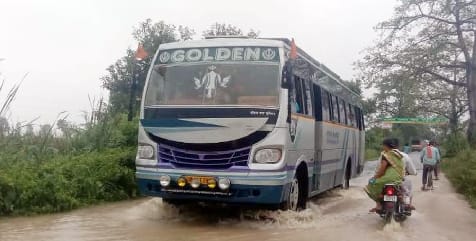 Sharda river flowing one meter above the danger mark
