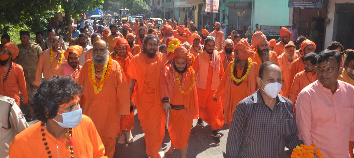 Holy stick travel leaves for pilgrimage sites