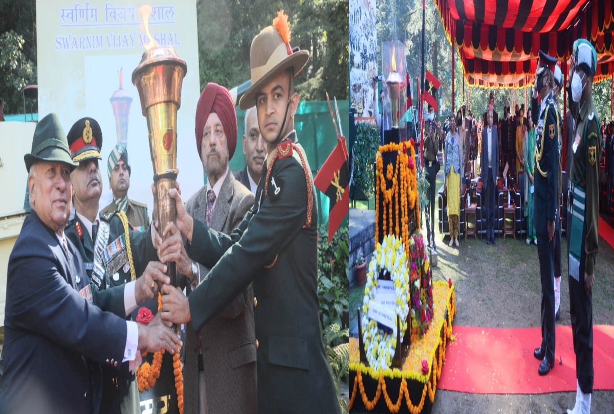 swarnim vijay mashaal in Shimla: pushpanjali paid to the martyrs at Annadel