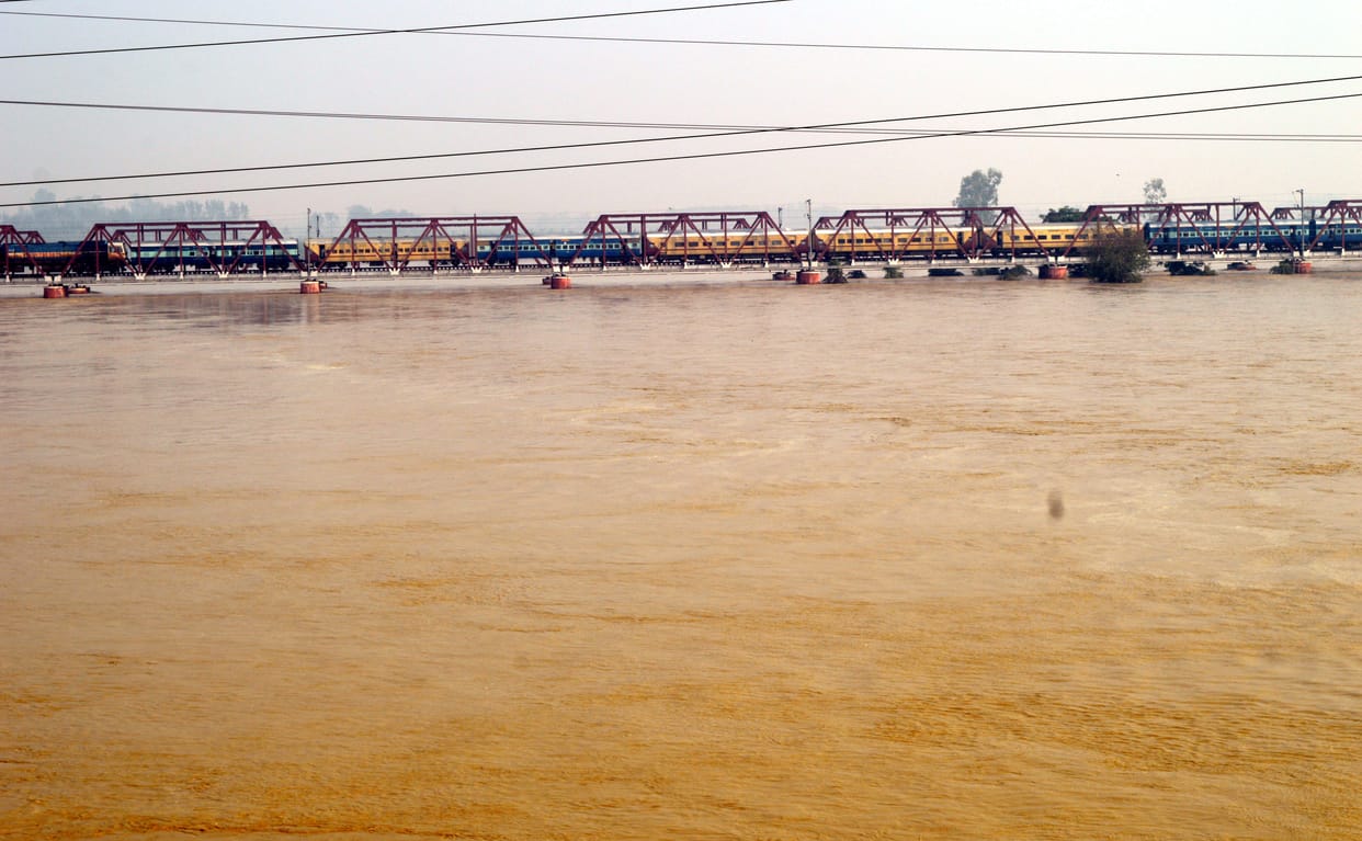 Flood: Part of railway track slipped, trains stopped operating
