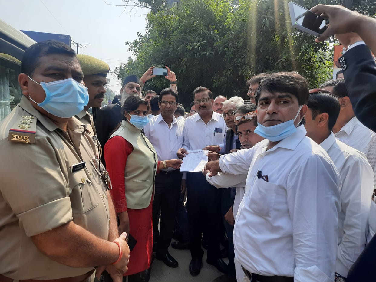 Advocates on strike against Shahjahanpur incident