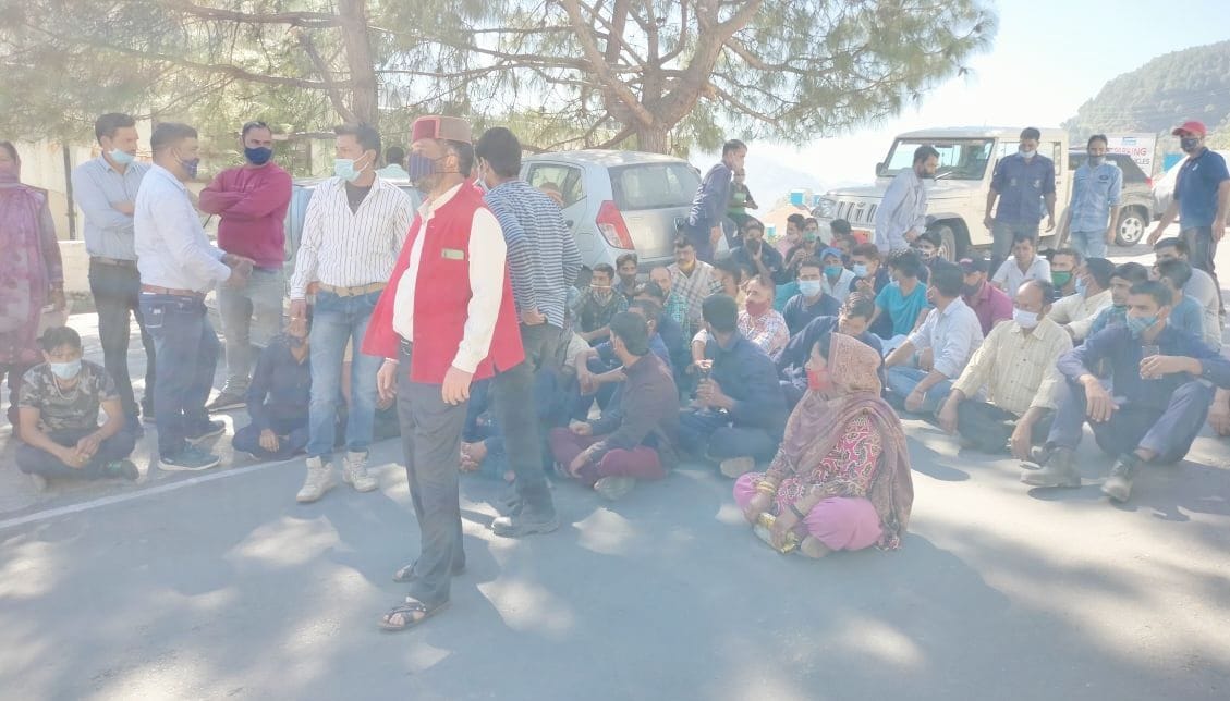 labour protested in nhpc