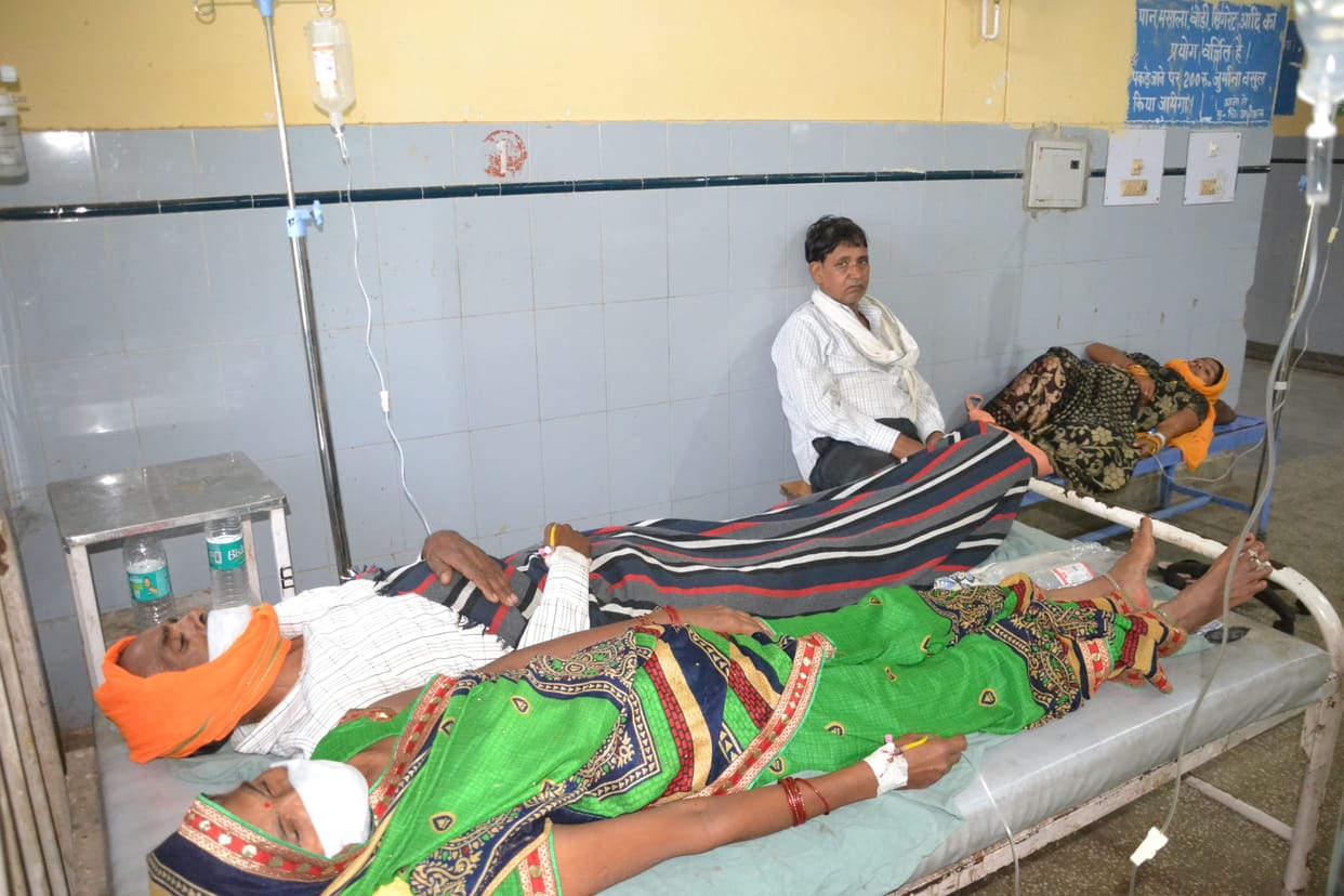 Two patients admitted on one bed in district hospital, staff nurse living in private ward