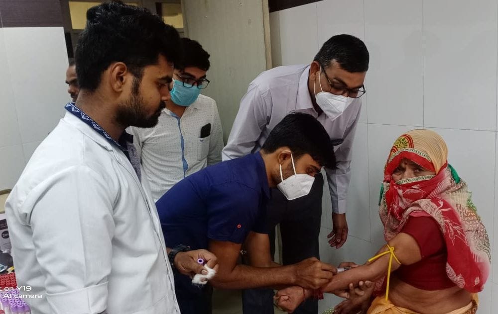 Blood test of 64 patients, dengue on 21, typhoid on 20
