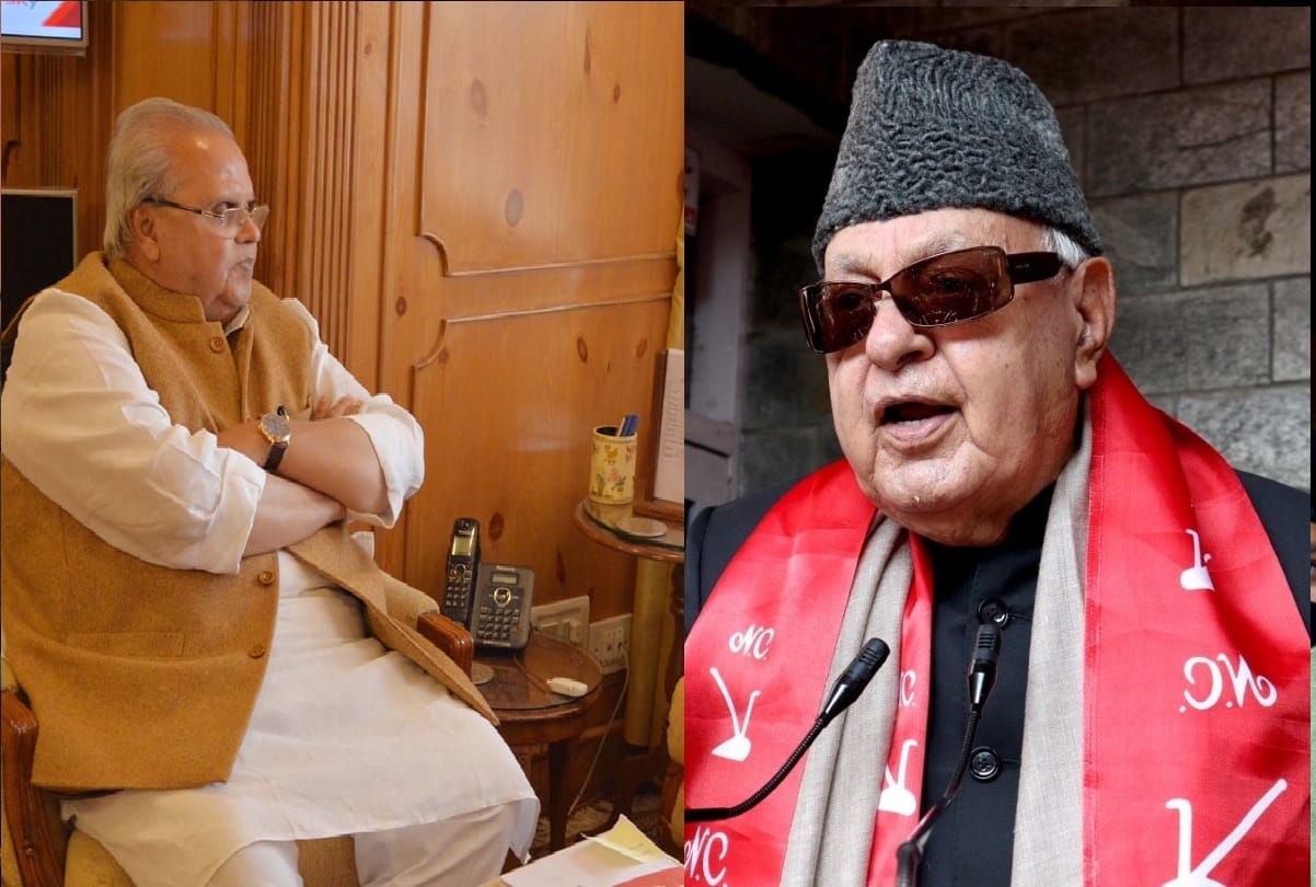 Farooq Abdullah warning to Satyapal Malik Come to Kashmir proper answer will be given