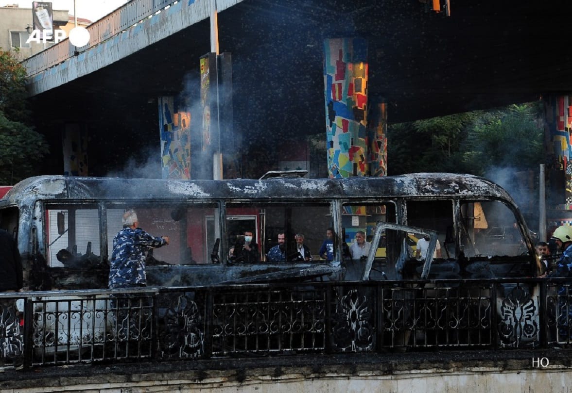 Two bombs explode on Syria army bus in capital Damascus, 14 people killed, many injured