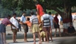 अयोध्या-कारसेवकपुरम में आयोजित शारीरिक वर्ग में अभ्यास करते स्वयं सेवक