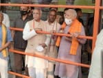 अयोध्या-रामजन्मभूमि परिसर में राममंदिर निर्माण कार्य का जायजा लेते संघ प्रमुख मोहन भागवत