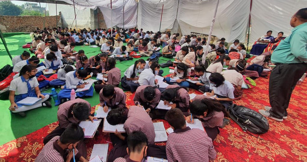 475 children showed skills in Rangoli, writing and quiz